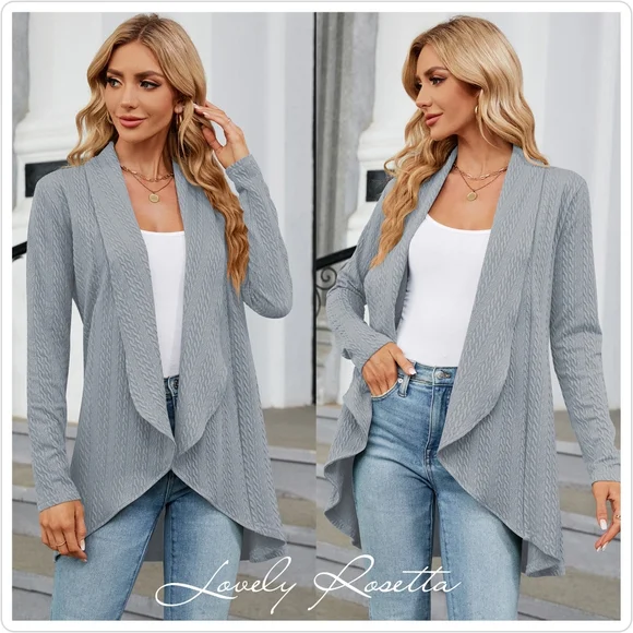 Burgundy Lightweight Open Front Cardigan - Picture 9 of 11